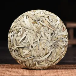 Jinggu "Bai Hao Yin Zhen" or "Silver Needles" White Pu-erh Tea Cake from Yunnan